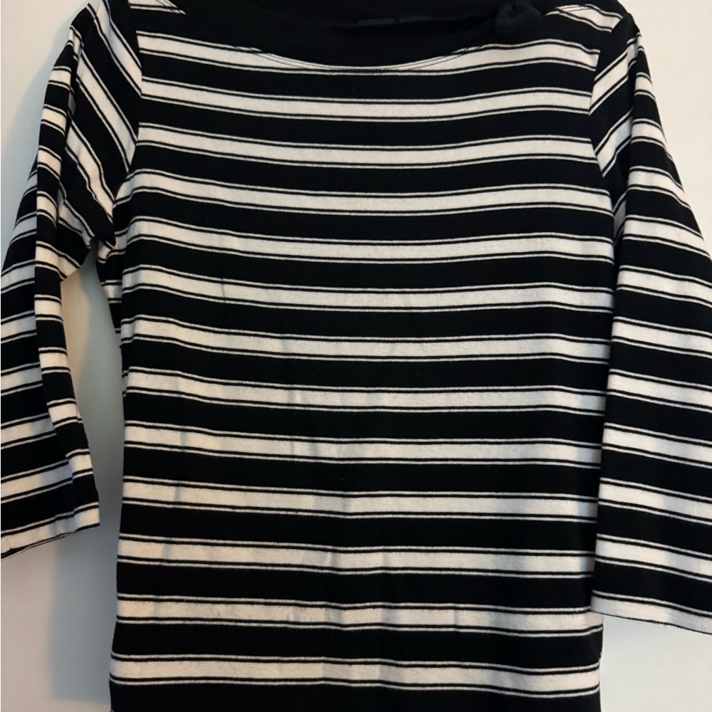 Black and White Striped Top